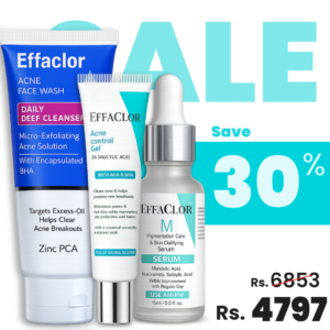Effaclor FaceWash + Effaclor Acne Control Gel + Effaclor Skin Clarifying Serum