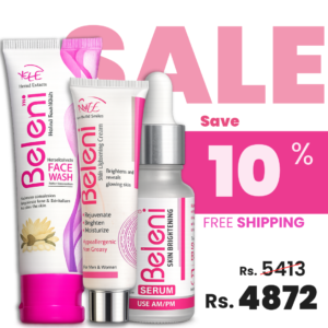 Beleni FaceWash + Beleni Skin Lightening cream + Beleni Skin Brightening Serum