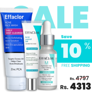 Effaclor FaceWash + Effaclor Acne Control Gel + Effaclor Skin Clarifying Serum
